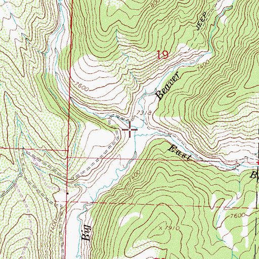 Topographic Map of Cow Creek, CO