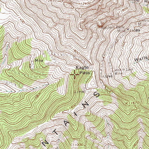 Topographic Map of Eureka-Bulldozer Mine, CO
