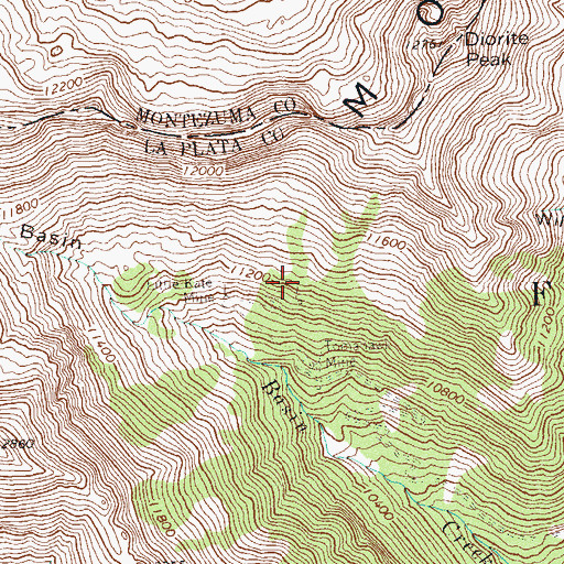 Topographic Map of Ground Hog Tunnel Mine, CO