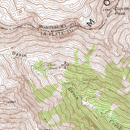 Topographic Map of Jewell Group Mine, CO