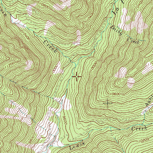 Topographic Map of Lucky Strike Mine, CO