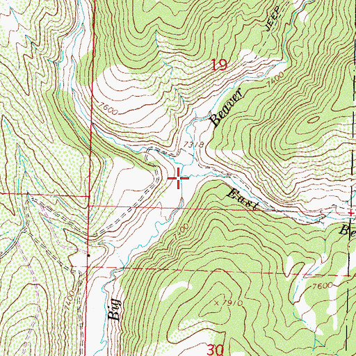 Topographic Map of East Beaver Creek, CO