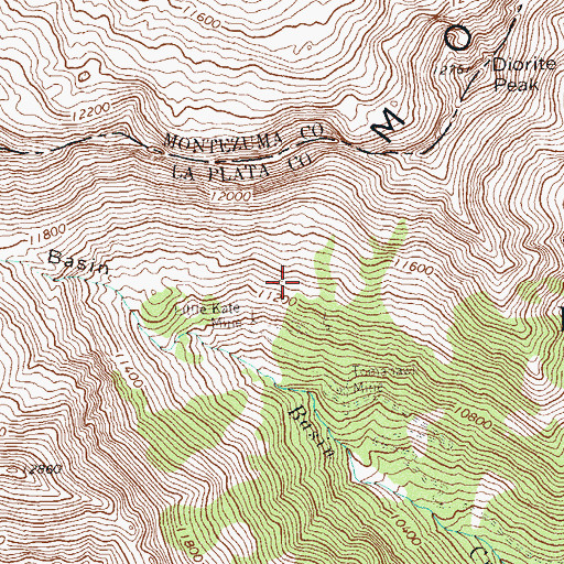 Topographic Map of Surprise Tunnel Mine, CO