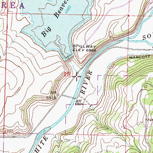 Topographic Map of Big Beaver Creek, CO