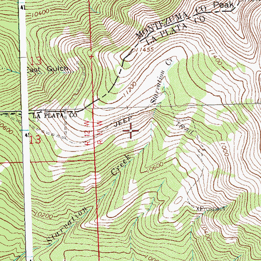 Topographic Map of Hesperus Mine, CO
