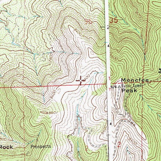 Topographic Map of Burnham Mine, CO