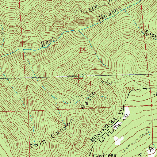 Topographic Map of Charlene Mine, CO