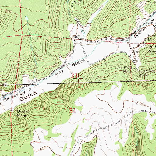 Topographic Map of Blue Flame Mine, CO