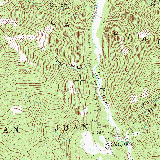 Topographic Map of Little Nona Mine, CO