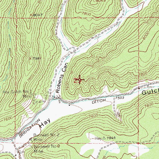 Topographic Map of Rasmussen Mine, CO