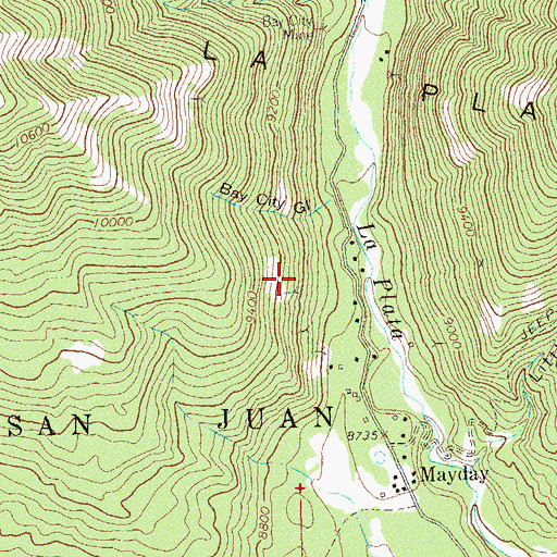 Topographic Map of Ruby Tunnel Mine, CO
