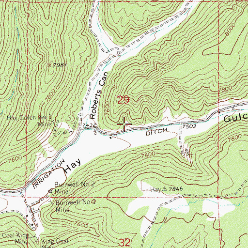 Topographic Map of Carbon Junction Strip Mine, CO