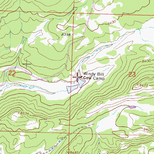 Topographic Map of Windy Bill Cow Camp, CO