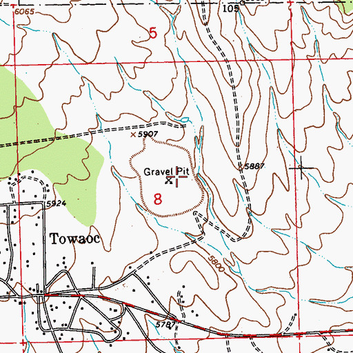 Topographic Map of Towaoc Pit, CO