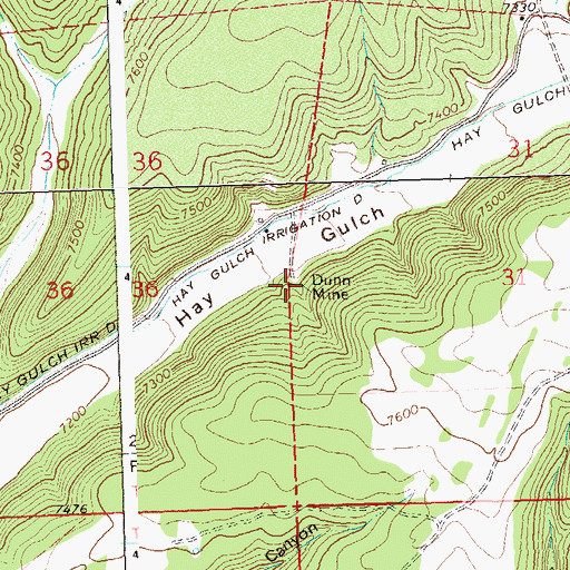 Topographic Map of Dunn Mine, CO