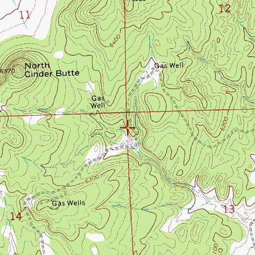 Topographic Map of Cinder Butte Mine, CO