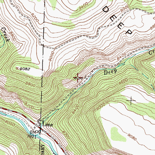Topographic Map of Blue Bell Mine, CO