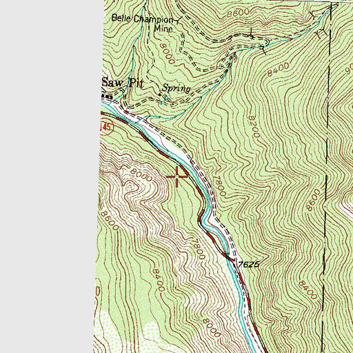 Topographic Map of Belvedere Mine, CO
