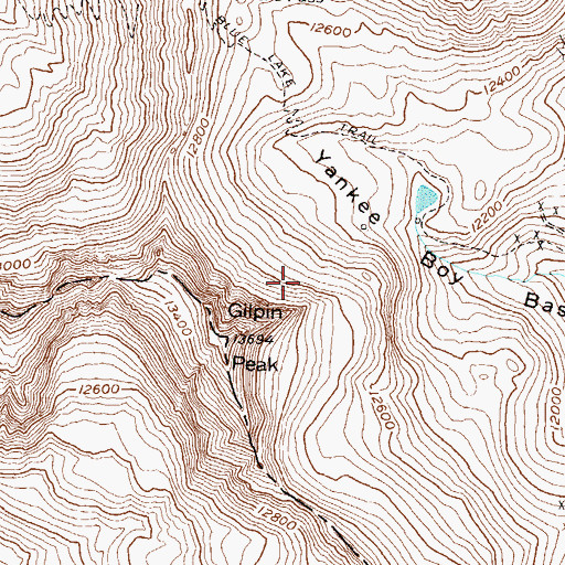 Topographic Map of Ocean Wave Mine, CO