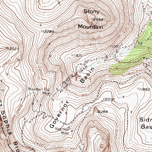 Topographic Map of Sweepstakes Mine, CO