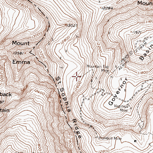 Topographic Map of Tip Top Mine, CO