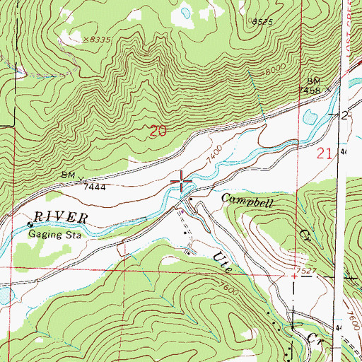 Topographic Map of Campbell Creek, CO