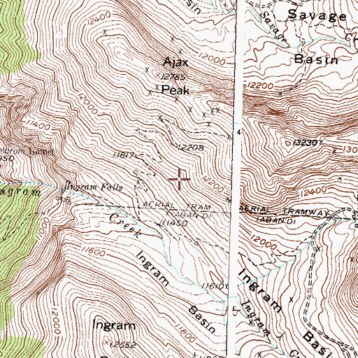Topographic Map of Bay State Tunnel Mine, CO