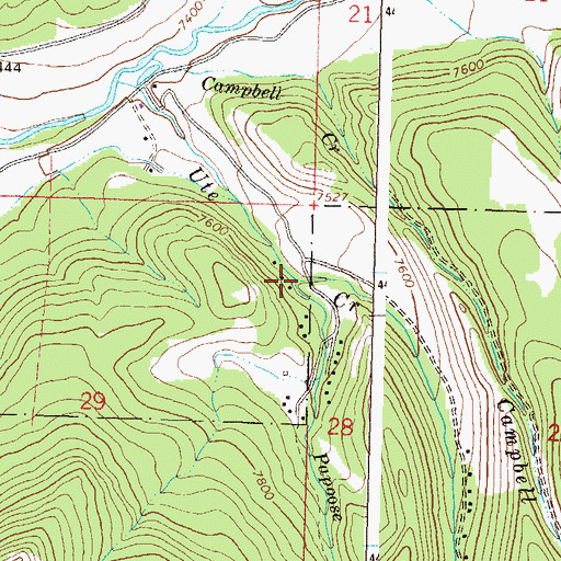 Topographic Map of Papoose Creek, CO