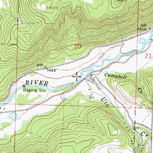 Topographic Map of Ute Creek, CO
