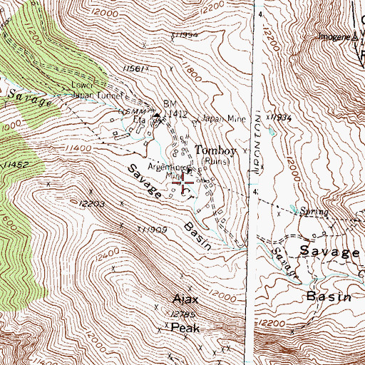 Topographic Map of Gold Block Mine, CO