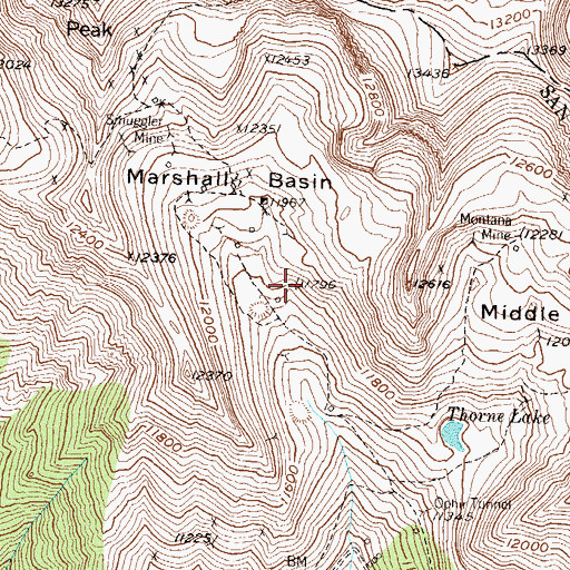 Topographic Map of Little Mary Mine, CO