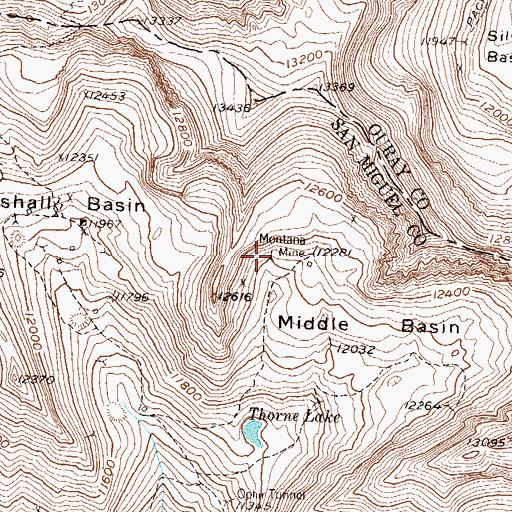 Topographic Map of Mendota Tunnel Mine, CO