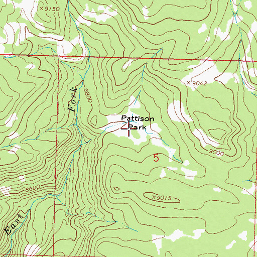 Topographic Map of Pattison Park, CO