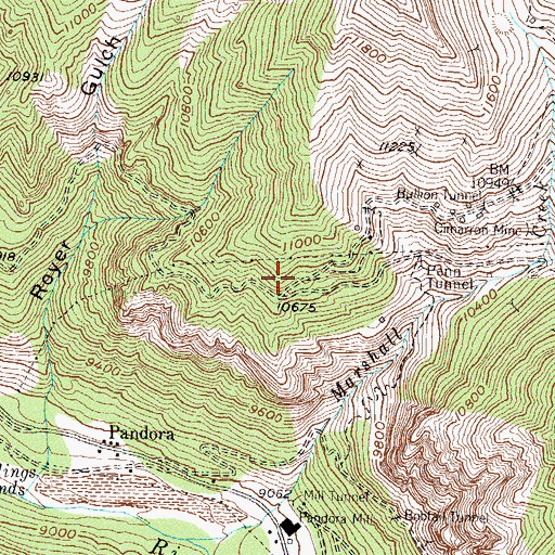 Topographic Map of Sulpherette Mine, CO