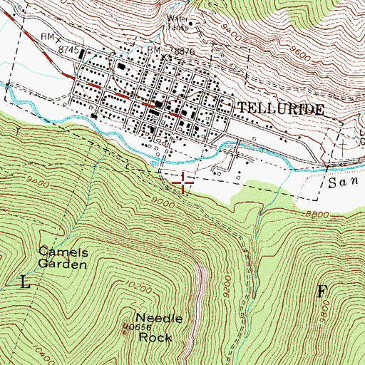 Topographic Map of Townsend Mine, CO