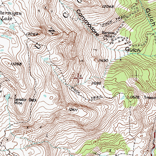 Topographic Map of Treasure Trove Claims, CO