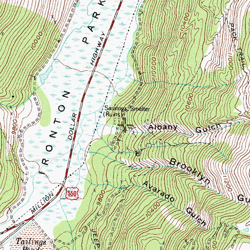 Topographic Map of Albany Mine, CO