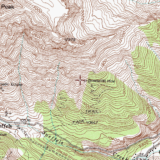 Topographic Map of Bi-metallist Mine, CO