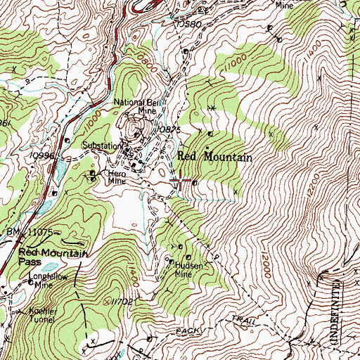 Topographic Map of Charter Oak Mine, CO