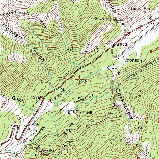 Topographic Map of Colorado Boy Mine, CO