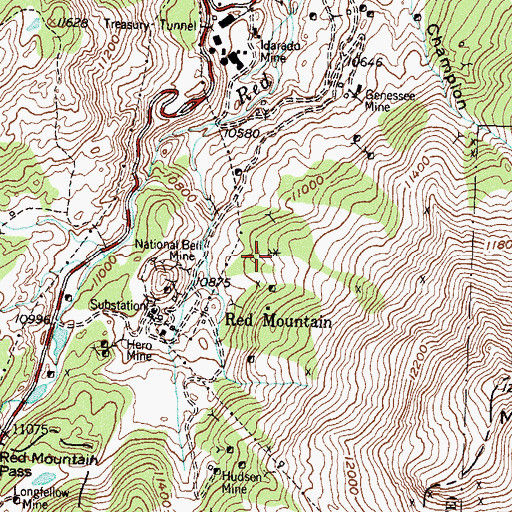 Topographic Map of Copper King Mine, CO