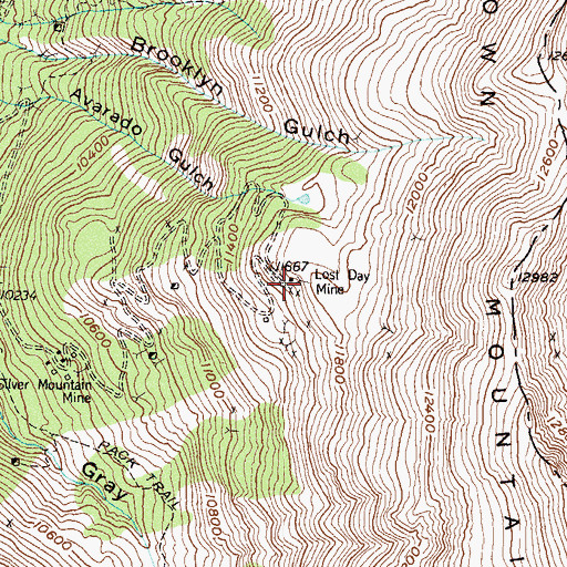Topographic Map of Dutton Gibson Mine, CO