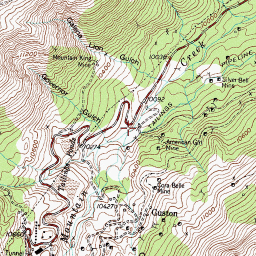 Topographic Map of Joker Tunnel Mine, CO