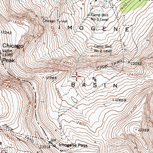 Topographic Map of Lehigh Mine, CO