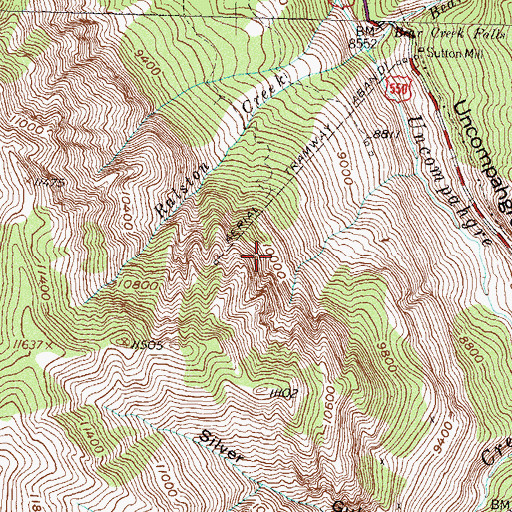 Topographic Map of Maud S Mine, CO