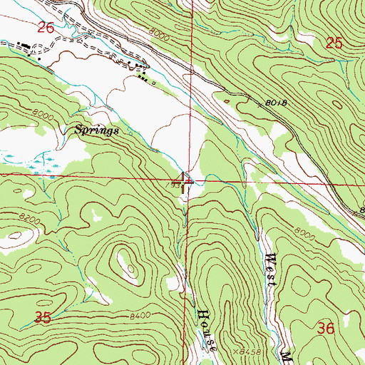 Topographic Map of House Creek, CO