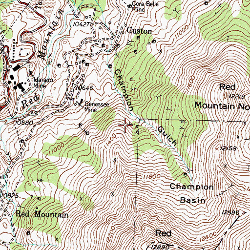 Topographic Map of Old Kentucky Mine, CO