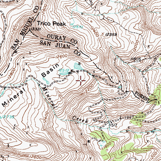 Topographic Map of Robert E Lee Tunnel Mine, CO