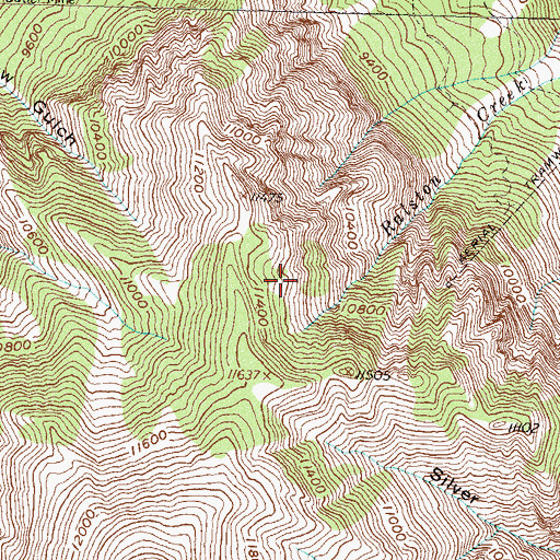Topographic Map of Saxon Mine, CO