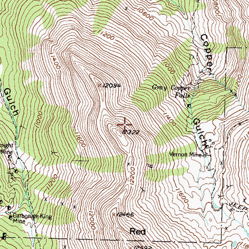 Topographic Map of Silver King Mine, CO